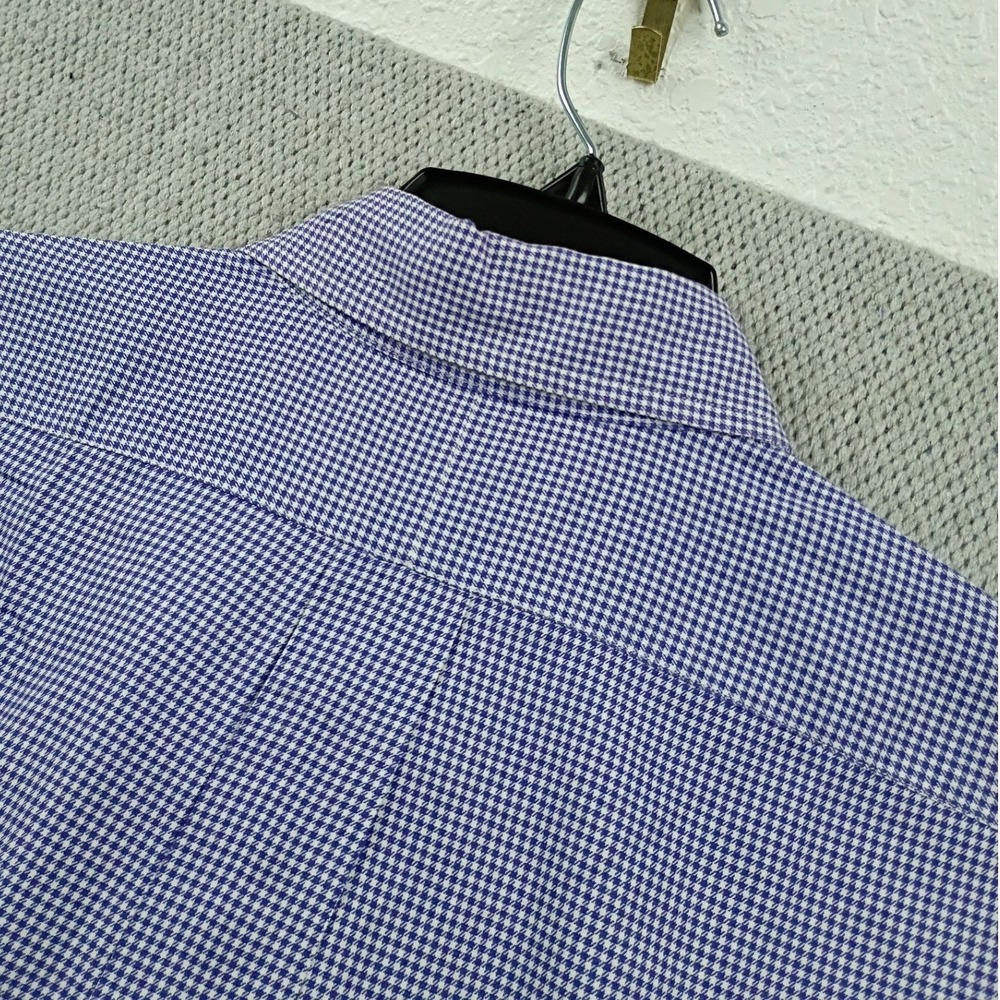 Ralph Lauren Button Down Mens 16.5 XXL Blue Gingham Classic Fit Vintage Short - Picture 6 of 9